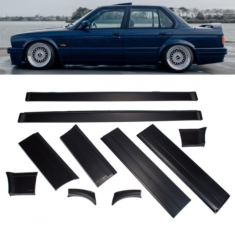 Upgrade Design Seitenbeplankung / Verkleidung / Seitenschweller im Tech II Design für BMW 3er E30 Lim. und Touring Modelle (4-türig)